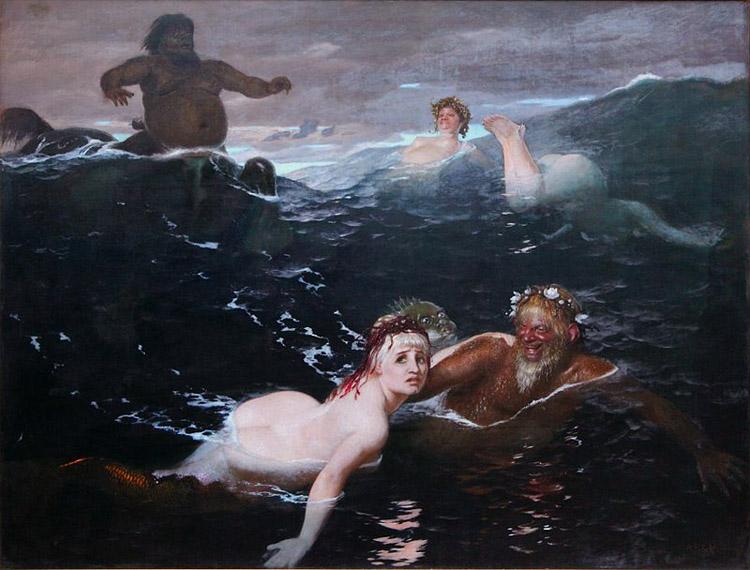 Arnold Bocklin The Waves (mk09) oil painting image